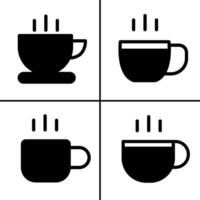 vecteur noir et blanc illustration de café tasse icône pour entreprise. Stock vecteur conception.