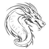dragon mystique esquisser logo main tiré dans griffonnage style vecteur illustration