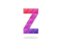 logo géométrique de la lettre z avec une combinaison parfaite de couleurs rouge-bleu. vecteur