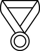 médaille contour vecteur illustration icône