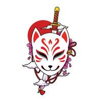 Japonais kitsune Renard masque vecteur