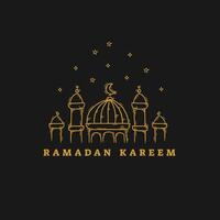 Ramadan bannière vecteur illustration mosquée à nuit