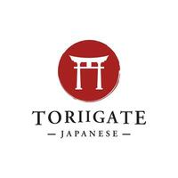 Japonais ancien torii porte logo modèle conception. tori porte Japonais patrimoine, culture et histoire. vecteur