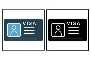 visa icône. icône en relation à Voyage. solide icône style. élément illustration vecteur