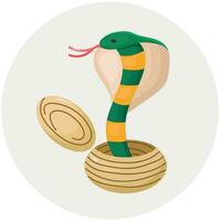 Indien cobra dans le panier icône clipart isolé vecteur illustration