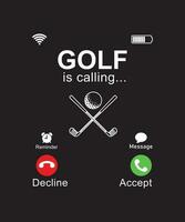 le golf est appel T-shirt conception vecteur