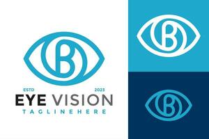 lettre b œil vision logo conception vecteur symbole icône illustration