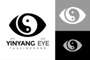 yin Yang œil logo conception vecteur symbole icône illustration