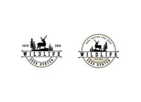 classique ancien cerf pour faune chasse logo conception, ancien cerf logo conception vecteur