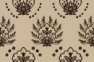 ikat floral paisley broderie sur bronzer beige background.ikat ethnique Oriental modèle traditionnel.aztèque style abstrait vecteur illustration.design pour texture, tissu, vêtements, emballage, décoration, écharpe.