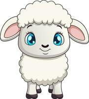 mignonne et adorable dessin animé illustration de une mouton vecteur