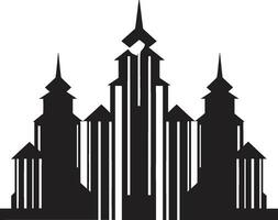 métropolitain hauteurs esquisser paysage urbain multiétage vecteur icône Urbain gratte-ciel impression multiétage vecteur logo conception