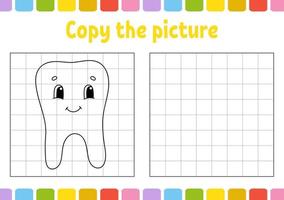 copier l'image. pages de livre de coloriage pour les enfants. feuille de travail de développement de l'éducation. jeu pour les enfants. pratique de l'écriture manuscrite. illustration vectorielle de dessin animé mignon. vecteur