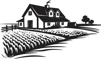 récolte oasis résidence ferme vecteur icône conception campagne habitation marque Les agriculteurs maison vecteur emblème