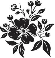 éthéré encré orchidées noir logo vecteur chroniques monochrome floral rhapsodie noir emblématique chuchote
