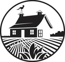 agraire demeure plan ferme conception vecteur logo pastorale résidence marque Les agriculteurs maison vecteur icône