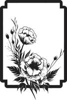 capricieux noir fleurs main tiré logo icône minimaliste floral tourbillon noir vecteur conception