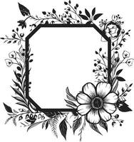 minimaliste floral essence fabriqués à la main noir iconique emblème élégant botanique grandes lignes main rendu vecteur logo