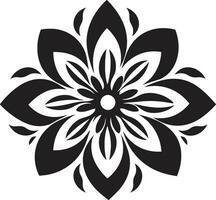 moderne floral abstraction lisse noir icône artistique pétale silhouette Facile vecteur logo