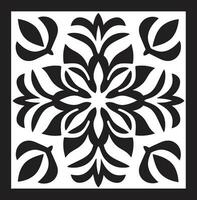 abstrait pétale motifs noir floral icône carrelé jardin géométrique floral tuile modèle vecteur