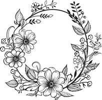 abstrait mariage Floraison noir artistique emblème élégant Floraison harmonie noir vecteur couronne emblème