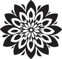élégant minimaliste fleur noir artistique emblème nettoyer vecteur pétale esquisser lisse main tiré icône