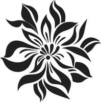 élégant vecteur fleur noir iconique emblème gracieux pétale conception Facile artistique vecteur