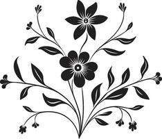 artistique noir gardénia croquis complexe vecteur logo dessins capricieux floral noir main tiré noir iconique emblèmes