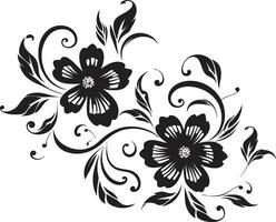 éthéré fabriqués à la main bouquets vecteur logo conception fluide botanique grandes lignes noir logo icône