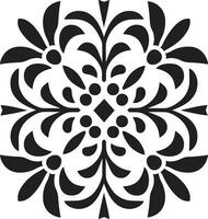 abstrait jardin vecteur floral modèle en mosaïque beauté noir emblème conception