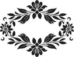 artistique symétrie géométrique floral conception floral carrelage harmonie noir vecteur icône