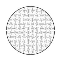 difficile grand labyrinthe rond. jeu pour enfants et adultes. casse-tête pour les enfants. énigme du labyrinthe. illustration vectorielle plane isolée sur fond blanc. vecteur
