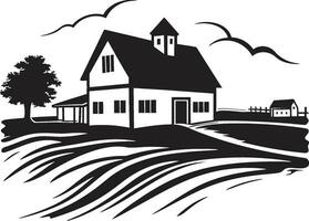 agraire demeure plan ferme conception vecteur logo pastorale résidence marque Les agriculteurs maison vecteur icône