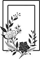 abstrait floral élégance lisse noir icône minimaliste pétale esquisser main rendu vecteur emblème