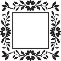 botanique grille noir vecteur conception mosaïque symétrie géométrique floral logo