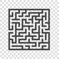 labyrinthe carré abstrait. jeu pour les enfants. casse-tête pour les enfants. énigme du labyrinthe. illustration vectorielle plane isolée sur fond blanc. vecteur