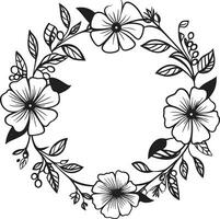 gracieux couronne esquisser artistique noir logo icône élégant floral conception mariage vecteur emblème