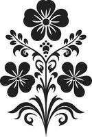 tribal Floraison ethnique floral logo icône conception artisanal fils ethnique floral vecteur emblème