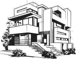 verticale habitat vision multi sol maison conception vecteur icône imposant habitation marque multi sol maison conception vecteur logo