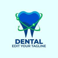 dentaire logo avec minimaliste bleu concept vecteur