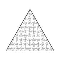 grand labyrinthe triangulaire compliqué. jeu pour enfants et adultes. casse-tête pour les enfants. énigme du labyrinthe. illustration vectorielle plane isolée sur fond blanc. vecteur