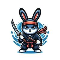 ninja lapin illustration vecteur