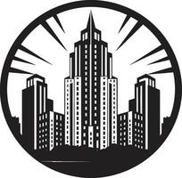 gratte-ciel ville vue esquisser multiétage bâtiment dans vecteur icône centre ville la tour silhouette multiétage paysage urbain vecteur logo