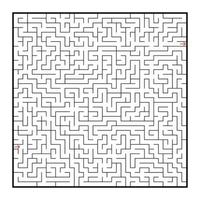 grand labyrinthe carré difficile. jeu pour enfants et adultes. casse-tête pour les enfants. énigme du labyrinthe. illustration vectorielle plane isolée sur fond blanc. vecteur