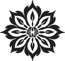 lisse pétale abstraction Facile fabriqués à la main icône élégant minimaliste fleur noir artistique emblème vecteur