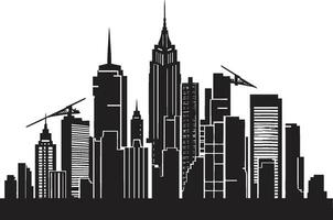 ville horizon haute monter multiétage bâtiment dans vecteur logo Urbain multiétage impression paysage urbain vecteur logo icône