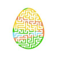 labyrinthe oeuf de pâques. jeu pour les enfants. casse-tête pour les enfants. style de bande dessinée. énigme du labyrinthe. illustration vectorielle de couleur. le développement de la pensée logique et spatiale. vecteur