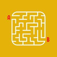 labyrinthe carré blanc. feuilles de travail pour enfants. page d'activité. puzzle de jeu pour les enfants. trouver le chemin de a à b. énigme du labyrinthe. illustration vectorielle. vecteur