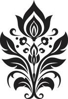ethnique élégance floral emblème logo icône culturel mosaïque ethnique floral logo icône conception vecteur
