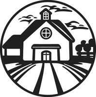 récolte havre symbole Les agriculteurs maison vecteur emblème agraire demeure plan ferme conception vecteur logo